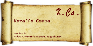 Karaffa Csaba névjegykártya