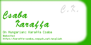 csaba karaffa business card